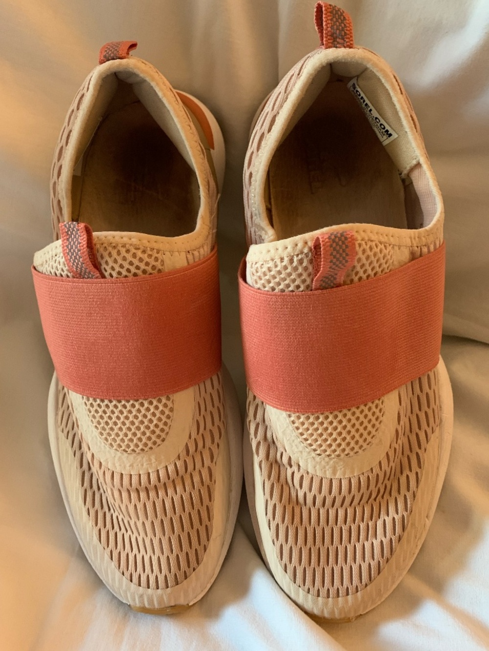 Sorel women's 'Kinetic Impact Strap Sneakers' in beige & peach - Picture 2 of 11